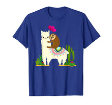 Ladda upp bild till gallerivisning, Sloth Riding Llama Tshirt Funny Valentines Day Gift
