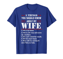 Ladda upp bild till gallerivisning, Mens 5 Things You Should Know About My Wife Tshirt Husband Gifts
