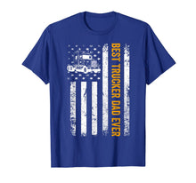 Ladda upp bild till gallerivisning, Vintage USA Best Trucker Dad Ever American Flag Fathers Day T-Shirt 181844
