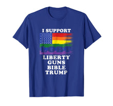 Ladda upp bild till gallerivisning, Funny shirts V-neck Tank top Hoodie sweatshirt usa uk au ca gifts for I support LGBT Liberty Guns Bible rainbow color T-Shirt 2531496
