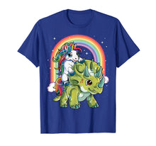 Ladda upp bild till gallerivisning, Funny shirts V-neck Tank top Hoodie sweatshirt usa uk au ca gifts for Unicorn Riding Dinosaur T shirt Triceratops Party Rainbow 768495
