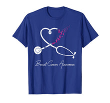 Ladda upp bild till gallerivisning, Nurse Breast Cancer Awareness Pink Ribbon Stethoscope Heart T-Shirt 321230

