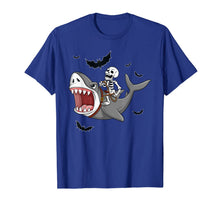 Ladda upp bild till gallerivisning, Skeleton Riding Shark Funny Halloween Boys Girls Kids T-Shirt 76987
