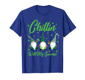 Chillin With My Gnomies Plaid St Patricks Day Gifts T-Shirt-5896071