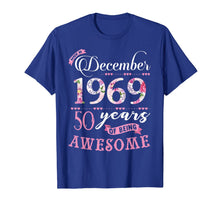 Ladda upp bild till gallerivisning, Birthday Gifts Floral Tee for Womens Born in December 1969 T-Shirt 1140919
