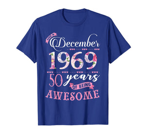 Birthday Gifts Floral Tee for Womens Born in December 1969 T-Shirt 1140919