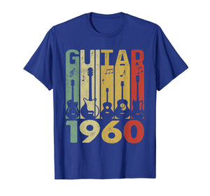 Distressed Vintage Guitar 1960 60th Birthday Gifts Guitarist T-Shirt-5350111