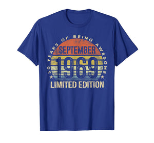 Born September 1969 Limited Edition Bday Gifts 50th Birthday T-Shirt 59804