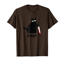 Ladda upp bild till gallerivisning, What Murderous Cat Holding Knife Funny Halloween Costume  T-Shirt 99432
