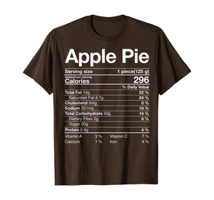 Funny shirts V-neck Tank top Hoodie sweatshirt usa uk au ca gifts for Apple Pie Nutritional Facts Christmas Thanksgiving Gifts T-Shirt 796516