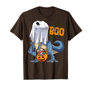 Ghost Dinosaur T rex Funny Boo Halloween Gifts Men Pumpkin T-Shirt 125302