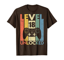 Ladda upp bild till gallerivisning, Level 18 Unlocked Tshirt 18th Video Gamer Birthday Boy Gifts 248399

