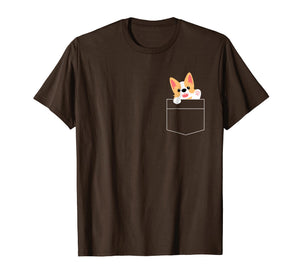 Funny shirts V-neck Tank top Hoodie sweatshirt usa uk au ca gifts for Funny Dog Lover Gifts T-shirt Cute Corgi Puppy Pocket Shirt 2267163