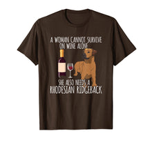Ladda upp bild till gallerivisning, Funny shirts V-neck Tank top Hoodie sweatshirt usa uk au ca gifts for Rhodesian Ridgeback Woman Can't Survive Wine Alone T Shirt 2606204
