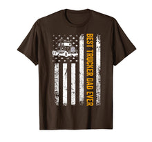 Ladda upp bild till gallerivisning, Vintage USA Best Trucker Dad Ever American Flag Fathers Day T-Shirt 181844
