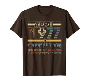 Funny shirts V-neck Tank top Hoodie sweatshirt usa uk au ca gifts for April 1977 T-Shirt 42nd Birthday Gifts 42 Year Old TShirt 3032265