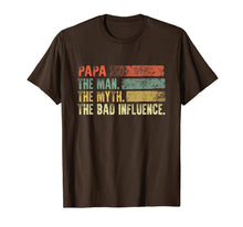 Ladda upp bild till gallerivisning, Mens Vintage Papa the Man the Myth the Bad Influence T Shirt 99789
