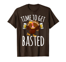 Ladda upp bild till gallerivisning, Time To Get Basted Funny Beer Thanksgiving Turkey T Shirt 189146
