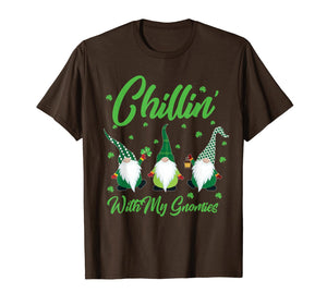 Chillin With My Gnomies Plaid St Patricks Day Gifts T-Shirt-5896071