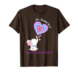 Domestic Violence Awareness Gifts Love Shouldn't Hurt Ribbon T-Shirt 1153295