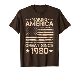 Funny Born in 1980 40 Years Old 40th Birthday Gifts Him Her T-Shirt-1355180