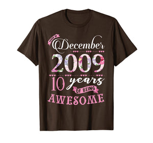 Birthday Gifts Floral Tee for Girls Born in December 2009 T-Shirt 1469641