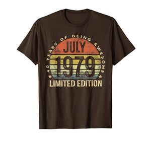 Born July 1979 Limited Edition Bday Gifts 40th Birthday T-Shirt 52563