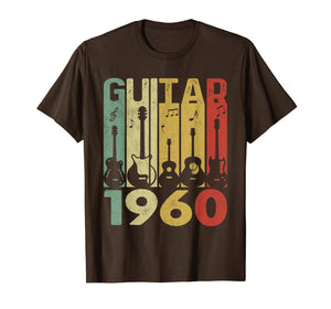 Distressed Vintage Guitar 1960 60th Birthday Gifts Guitarist T-Shirt-5350111