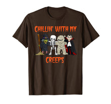 Ladda upp bild till gallerivisning, Chillin With My Creeps Vampire Halloween Skeleton Witch Gift T-Shirt 47096
