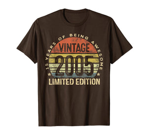 15 Year Old Gifts Vintage 2005 Limited Edition 15th Birthday T-Shirt-146376