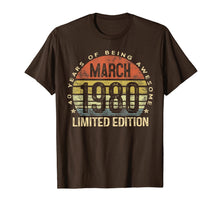 Ladda upp bild till gallerivisning, 40 Year Old Gifts March 1980 Limited Edition 40th Birthday T-Shirt-145462
