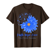Ladda upp bild till gallerivisning, Faith Hope Love Colon Cancer Awareness Flower Blue Gifts T-Shirt-472196
