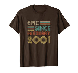 Epic Since February 2001 Vintage 19th Birthday Gifts T-Shirt-2766117
