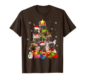 Funny French Bulldog Christmas Tree Gifts Xmas T-Shirt 605883