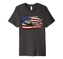 Ladda upp bild till gallerivisning, UH-1 Huey Helicopter T shirt American Flag usa Pilot T-Shirt 530647
