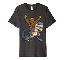 Ladda upp bild till gallerivisning, Funny shirts V-neck Tank top Hoodie sweatshirt usa uk au ca gifts for Bigfoot Sasquatch Riding Dinosaur T rex T shirt Funny Gifts 2838326
