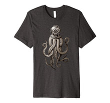 Ladda upp bild till gallerivisning, Funny shirts V-neck Tank top Hoodie sweatshirt usa uk au ca gifts for Vintage SCUBA Diver Octopus T-shirt, Kraken Helmet t-shirt 1557839
