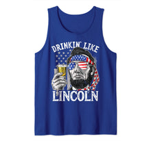 Ladda upp bild till gallerivisning, Drinking Like Lincoln 4th of July Men Abraham Merica Flag Tank Top 170446
