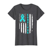 Ladda upp bild till gallerivisning, Funny shirts V-neck Tank top Hoodie sweatshirt usa uk au ca gifts for Ovarian Cancer Awareness American Flag Survivor T-Shirt 4254348
