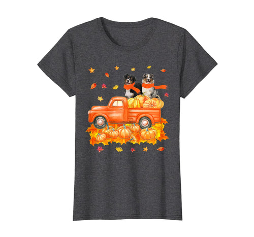 Australian Shepherd Pumpkin Truck Thanksgiving Dog Pet Gifts T-Shirt 805376