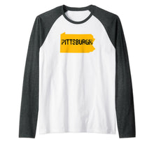 Ladda upp bild till gallerivisning, Pittsburgh PA Pennsylvania Distressed Men Women Gift Raglan Baseball Tee 859234

