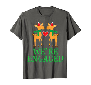 Funny shirts V-neck Tank top Hoodie sweatshirt usa uk au ca gifts for Christmas Engagement We're Engaged Reindeer Gifts T-Shirt 1115371