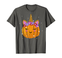 Ladda upp bild till gallerivisning, Cute Unicorn Pumpkin Funny Halloween Thanksgiving Gift T-Shirt 203969
