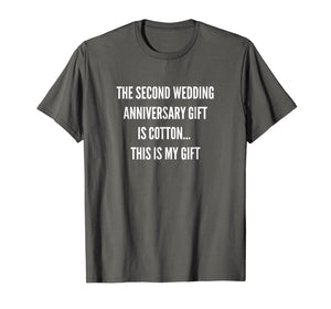 2nd Wedding Anniversary Gifts Cotton Him Husband Her T-Shirt 143239