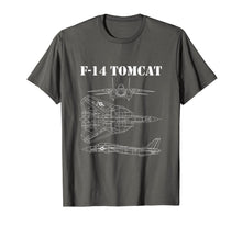 Ladda upp bild till gallerivisning, Vintage White F14 Tomcat Airplane Schematic F-14 Jet T-Shirt-1167957
