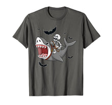 Ladda upp bild till gallerivisning, Skeleton Riding Shark Funny Halloween Boys Girls Kids T-Shirt 76987
