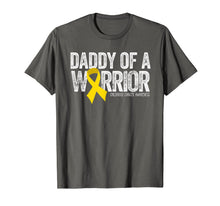 Ladda upp bild till gallerivisning, Mens Daddy of a Warrior Childhood Cancer Shirt Dad Ribbon 257004
