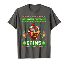 Ladda upp bild till gallerivisning, Funny shirts V-neck Tank top Hoodie sweatshirt usa uk au ca gifts for All I Want For Christmas Is Gains Gym Workout Ugly Xmas T-Shirt 1107549
