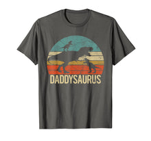 Ladda upp bild till gallerivisning, Daddysaurus Vintage Retro Sunset Tshirt Gift For Fathers Day 147171
