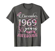 Ladda upp bild till gallerivisning, Birthday Gifts Floral Tee for Womens Born in December 1969 T-Shirt 1140919
